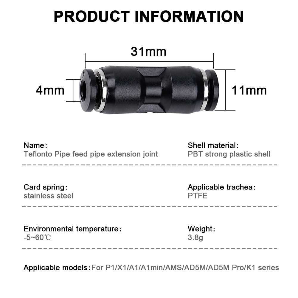 For Bambu Lab X1 X1C X1E P1P P - Ptfe Tape Thread recensie en prijs