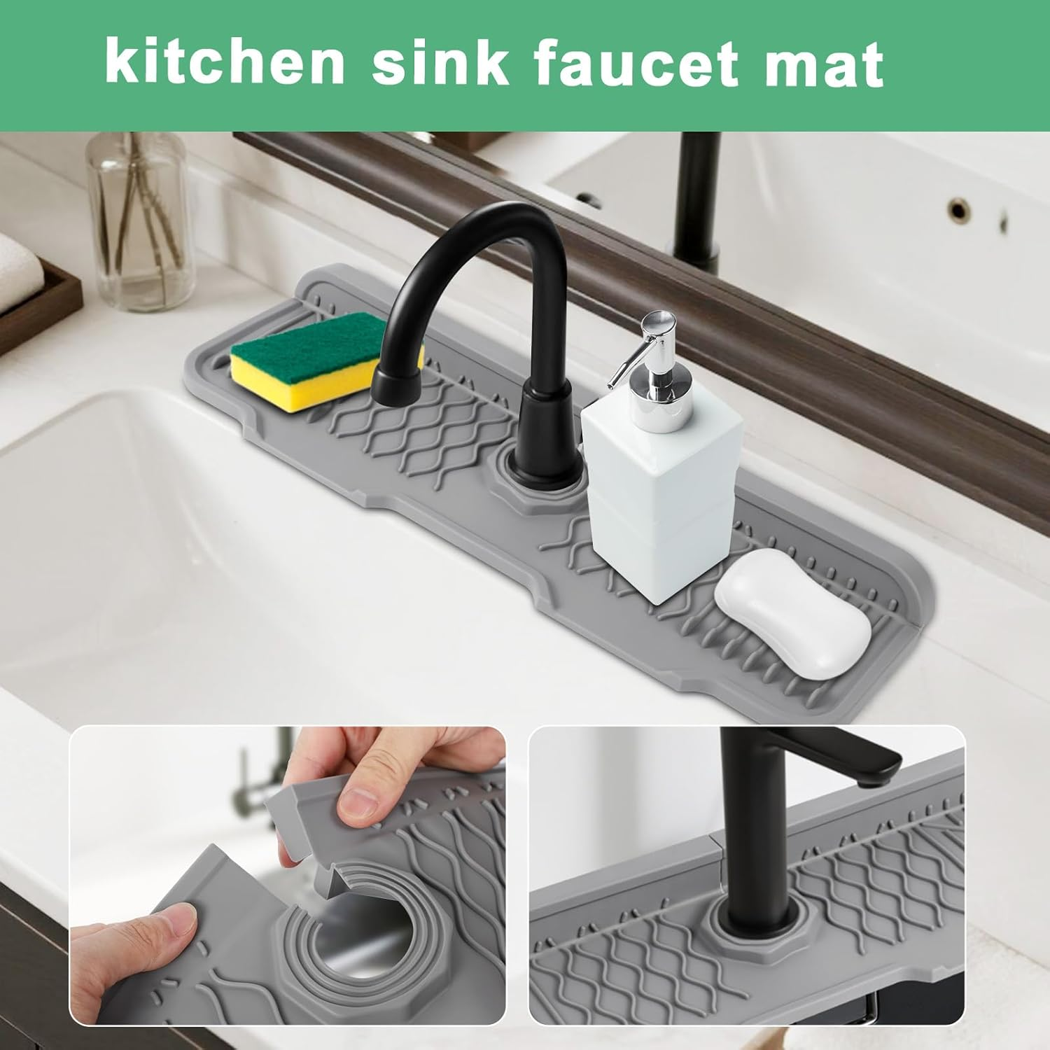 Kitchen sink splash guard, sil - Silicone Tap Washer recensie en prijs