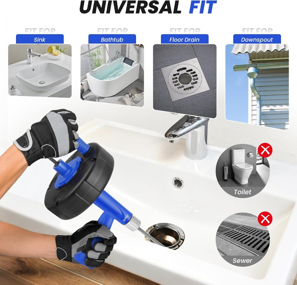 25FT Drain Snake with Drill Ad - Drain Snake Flexible recensie en prijs